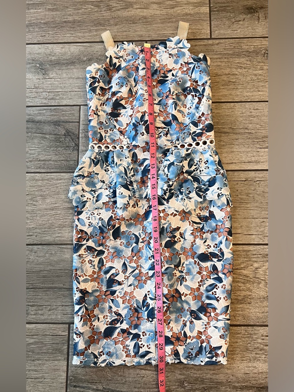ELLIATT Times Dress Floral Lace Blue Multi XXS Midi Cocktail Wedding Guest - Picture 6 of 16
